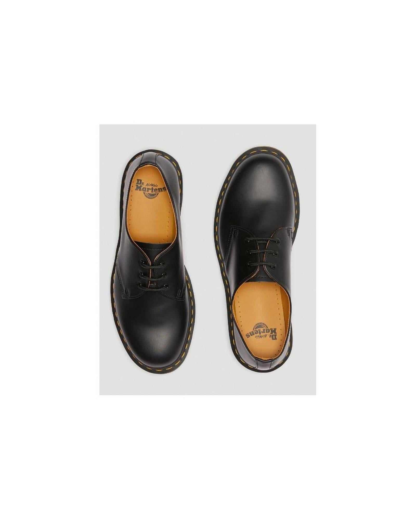 Dr Martens Women's Black Leather Flat Shoe - 36 EU