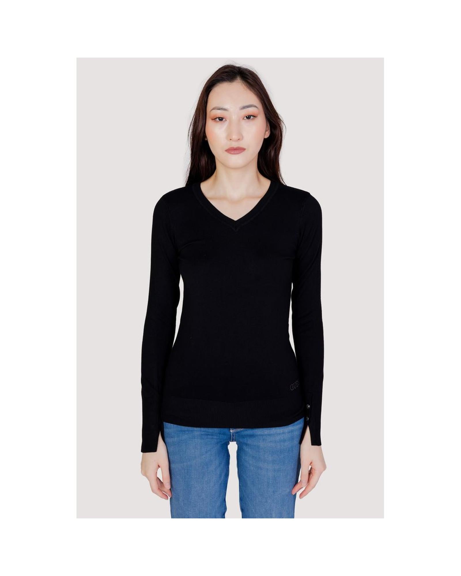 Guess Women's Black Cotton Tops & T-Shirt - 42 IT