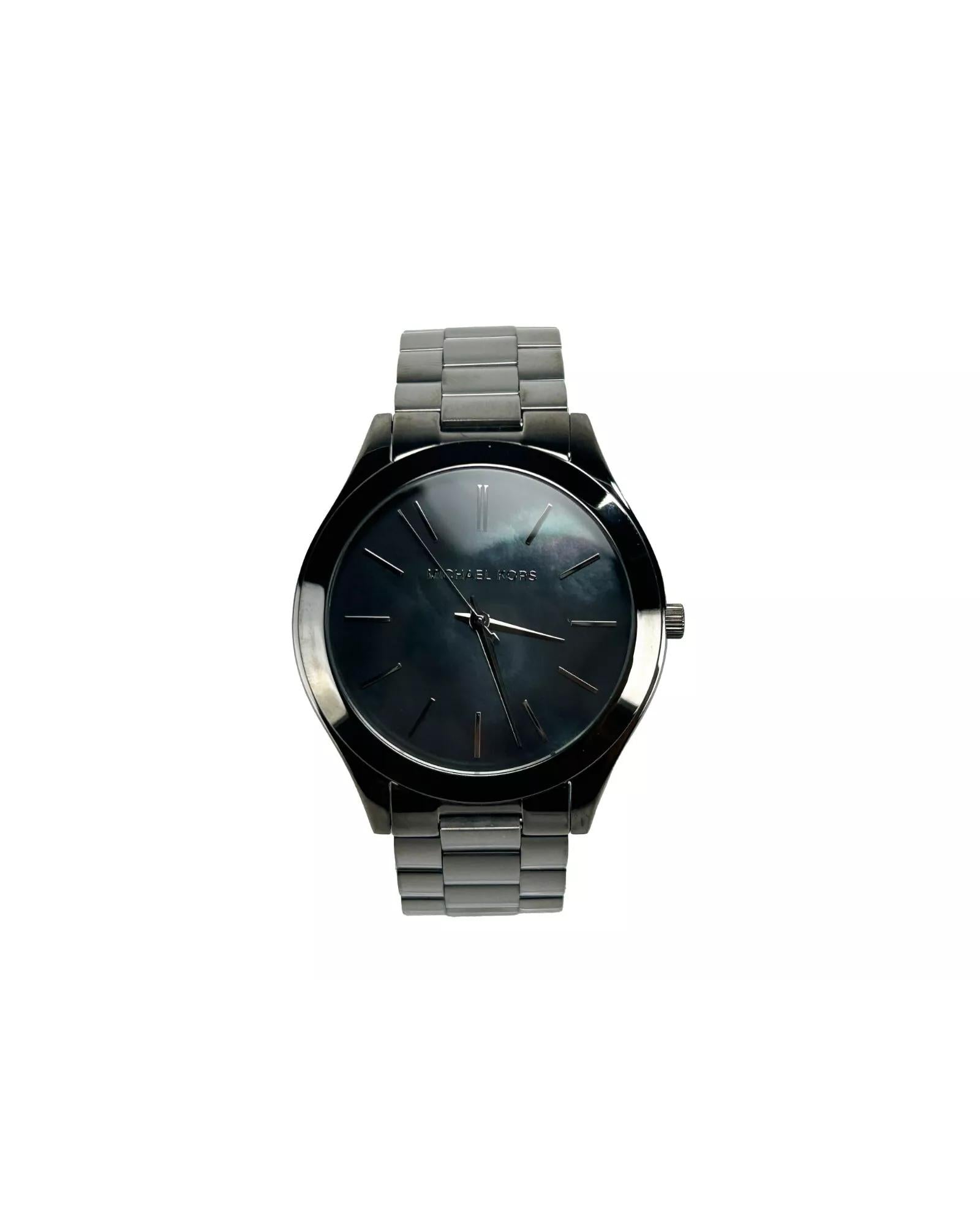 Michael Kors Unisex's Slim Runway Gun Metal Stainless Steel Watch MK3413 - One Size