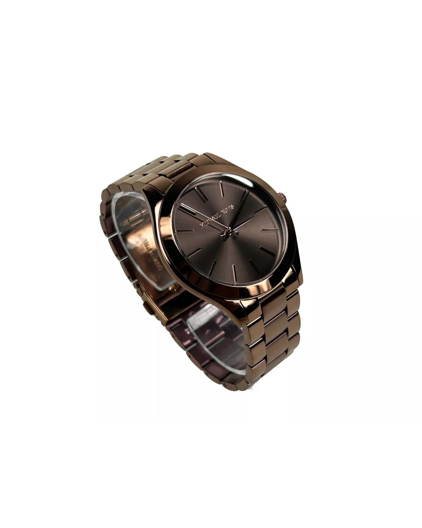 Michael Kors Unisex's Slim Runway Brown Stainless Steel Watch MK3418 - One Size