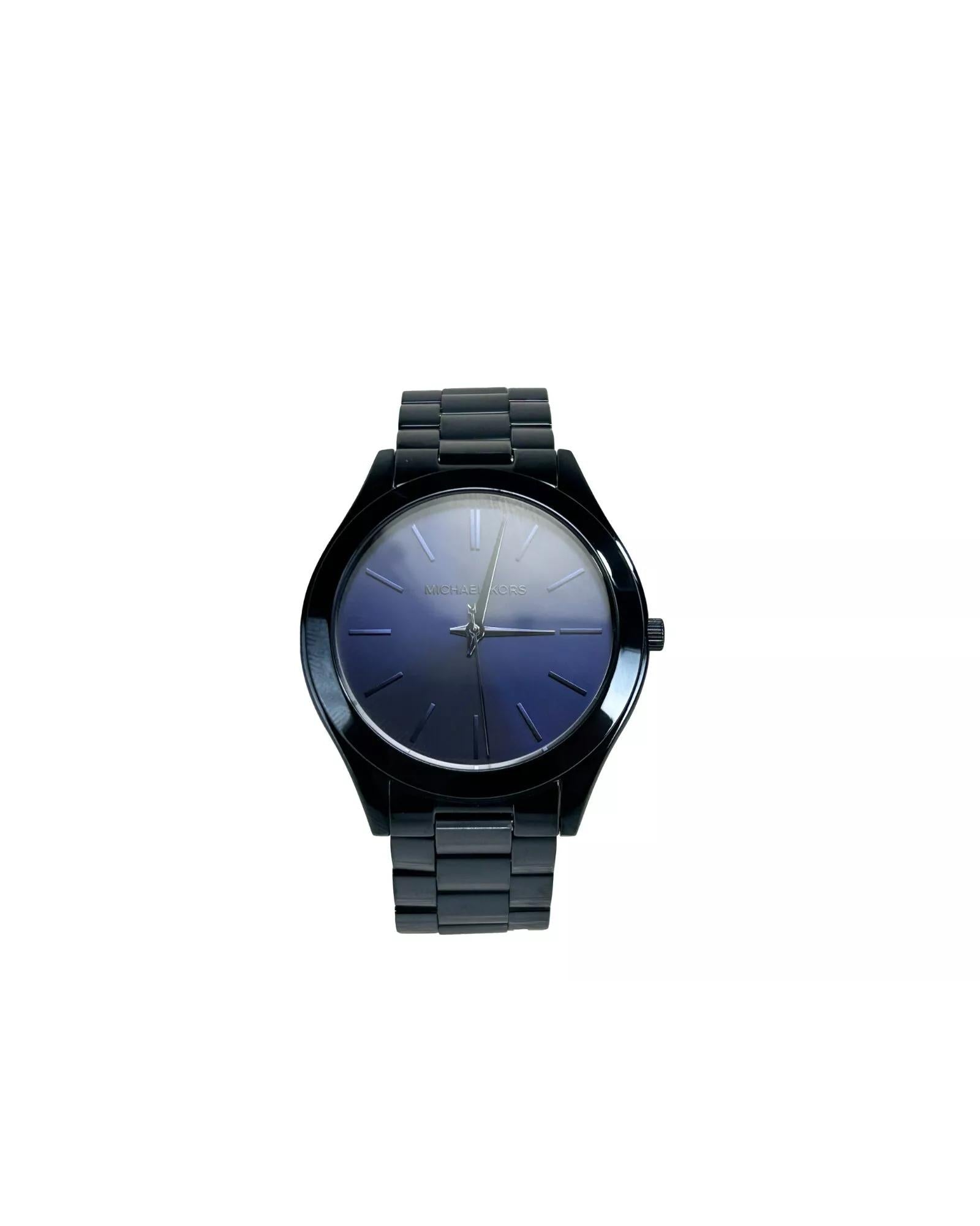 Michael Kors Unisex's Slim Runway Stainless Steel Watch MK3419 Blue - One Size