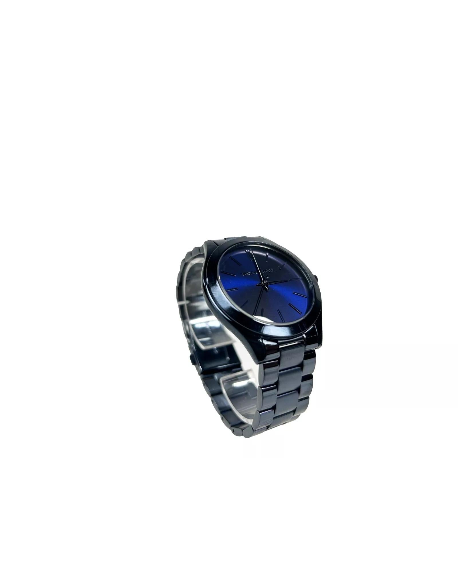 Michael Kors Unisex's Slim Runway Stainless Steel Watch MK3419 Blue - One Size