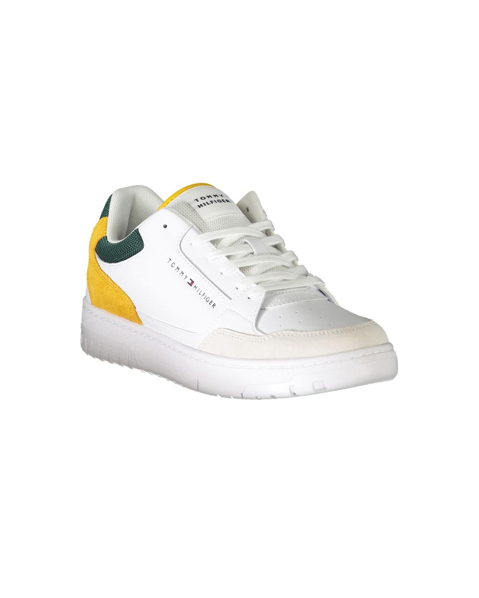 Tommy Hilfiger Men's White Polyester Sneaker - 43 EU