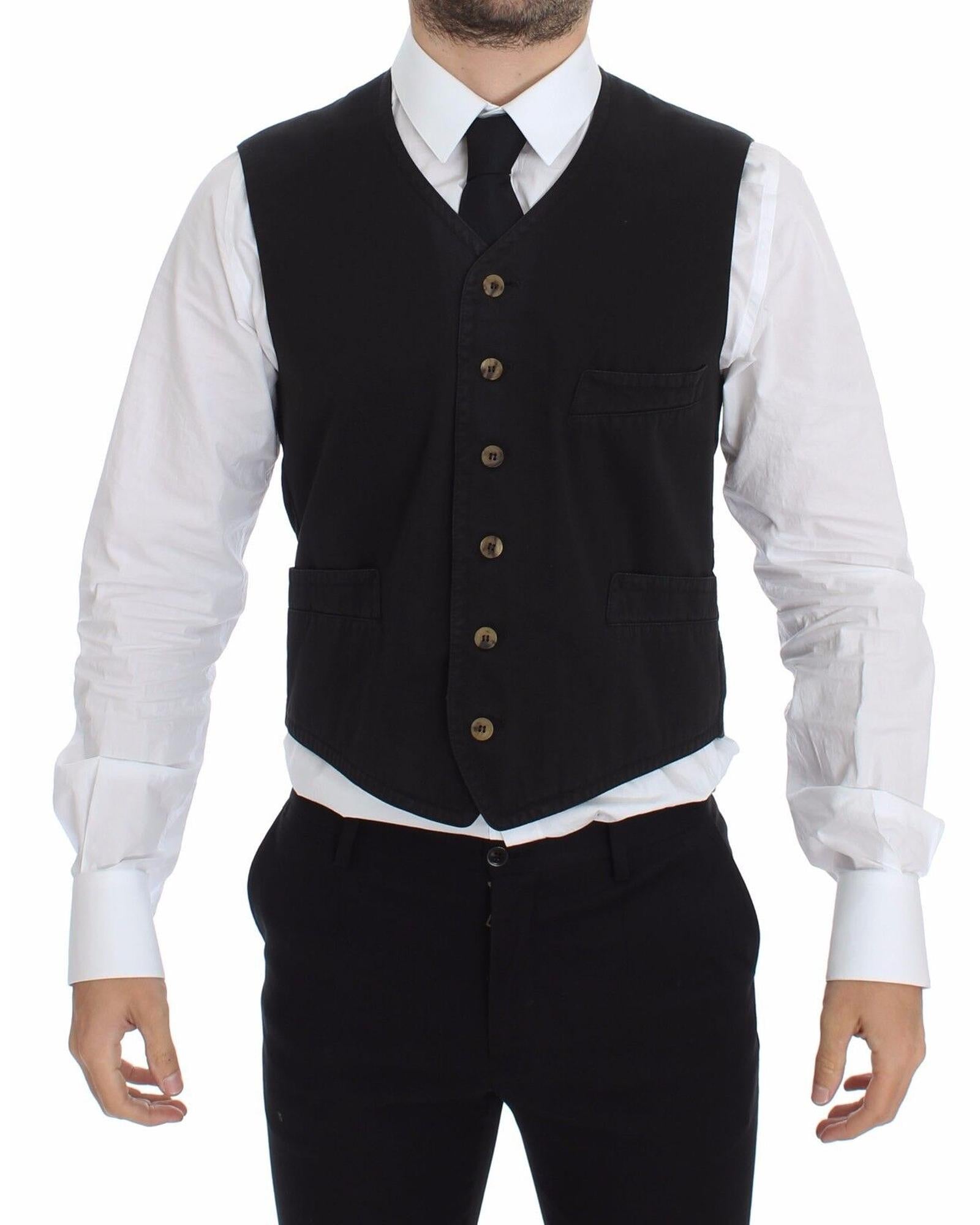 Dress Vest with Adjustable Strap and Logo Details 48 IT Men