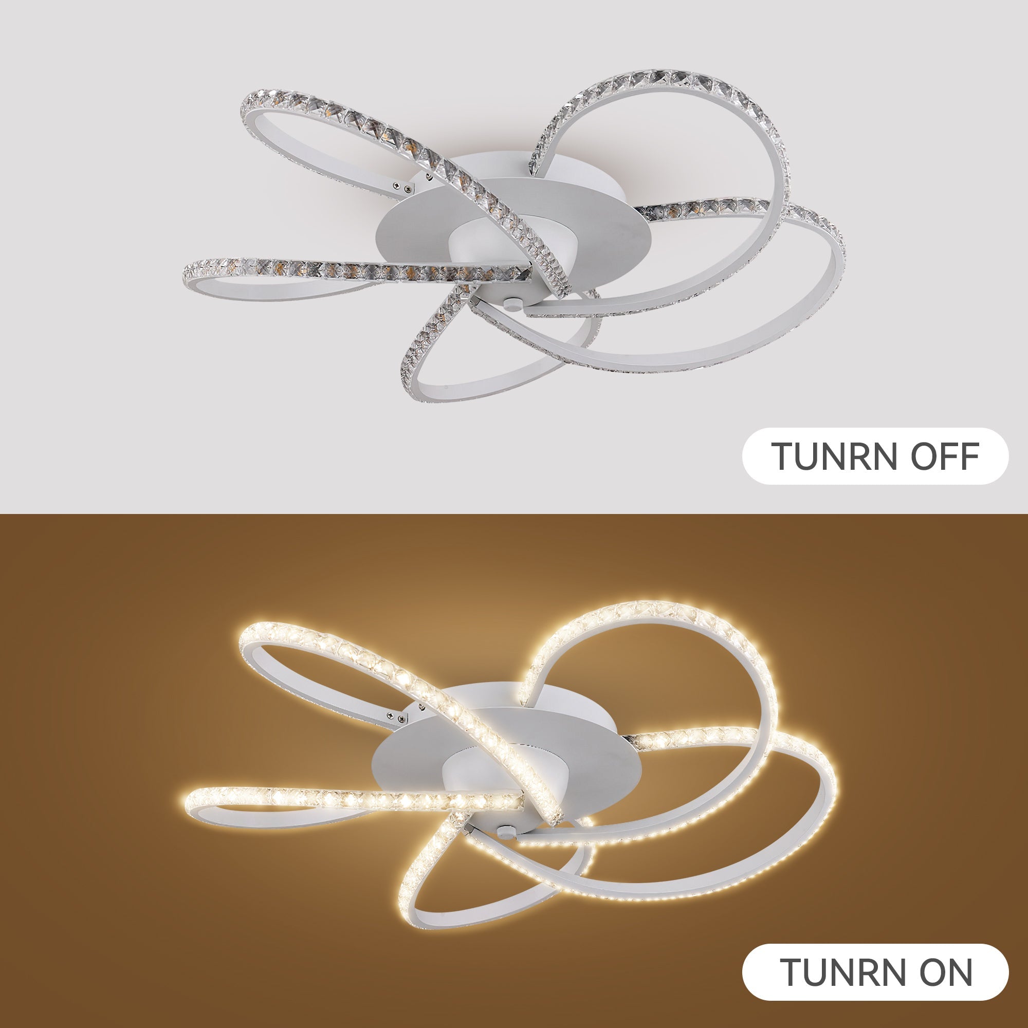 Irie Dimmable 5 Lights LED Ceiling Light - White