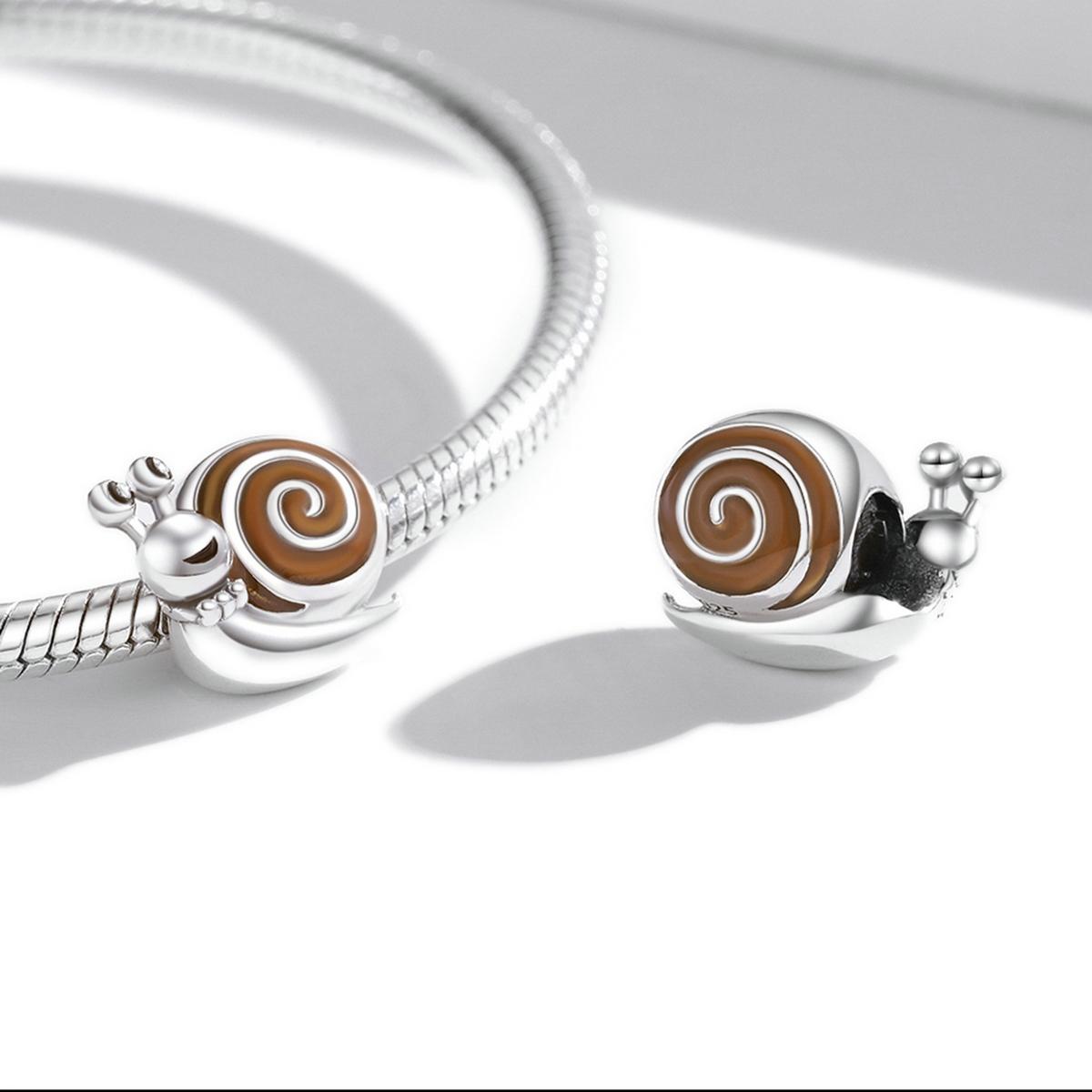 925 Sterling Silver Snail Bead Bracelet / Necklace Accessory