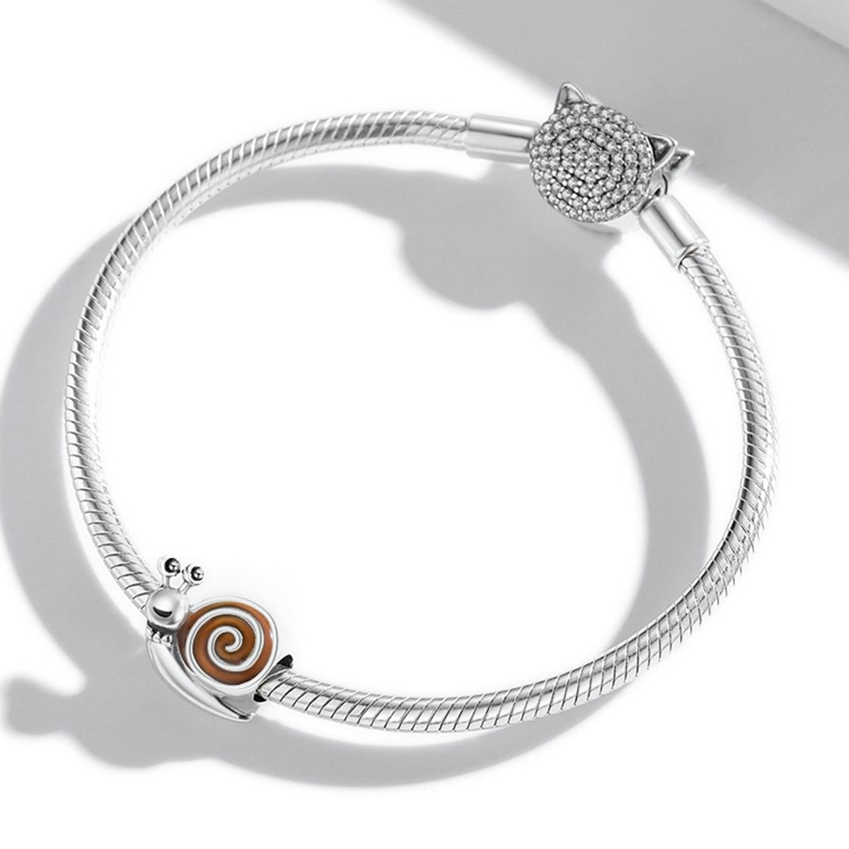 925 Sterling Silver Snail Bead Bracelet / Necklace Accessory