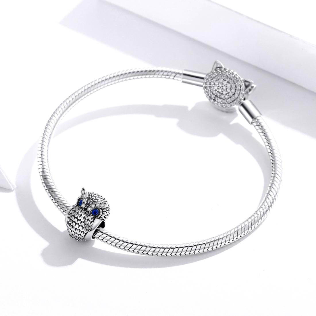 925 Sterling Silver Owl Beads For Diy Bracelets & Necklaces