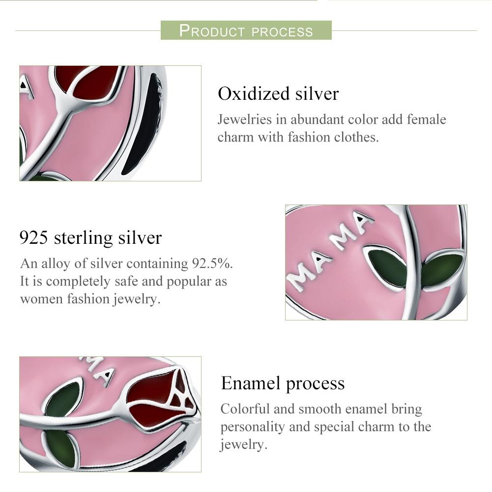 925 Sterling Silver Platinum Plated Pendant Beads