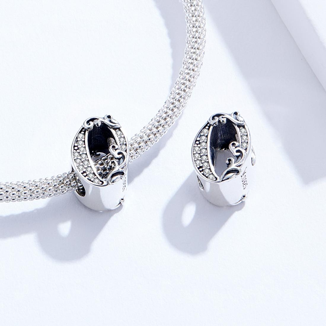 925 Sterling Silver Relief Number Series 0 9 Beads For Diy Bracelets And Necklaces Style - 0