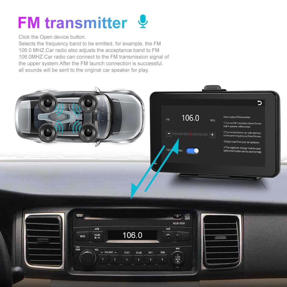 7 Inch Hd Smart Screen Carplay Android Auto 16G Memory Card