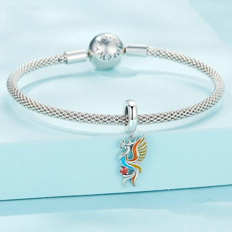 925 Sterling Silver Phoenix Bracelet With Zircon Pendant