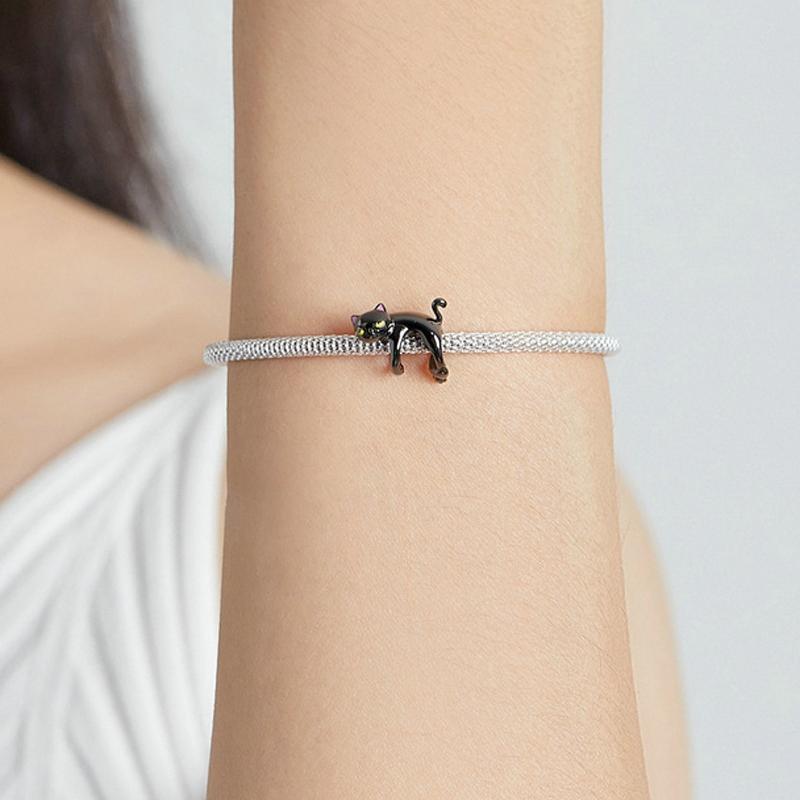 Black Electroplated Cat Bead Diy Kit