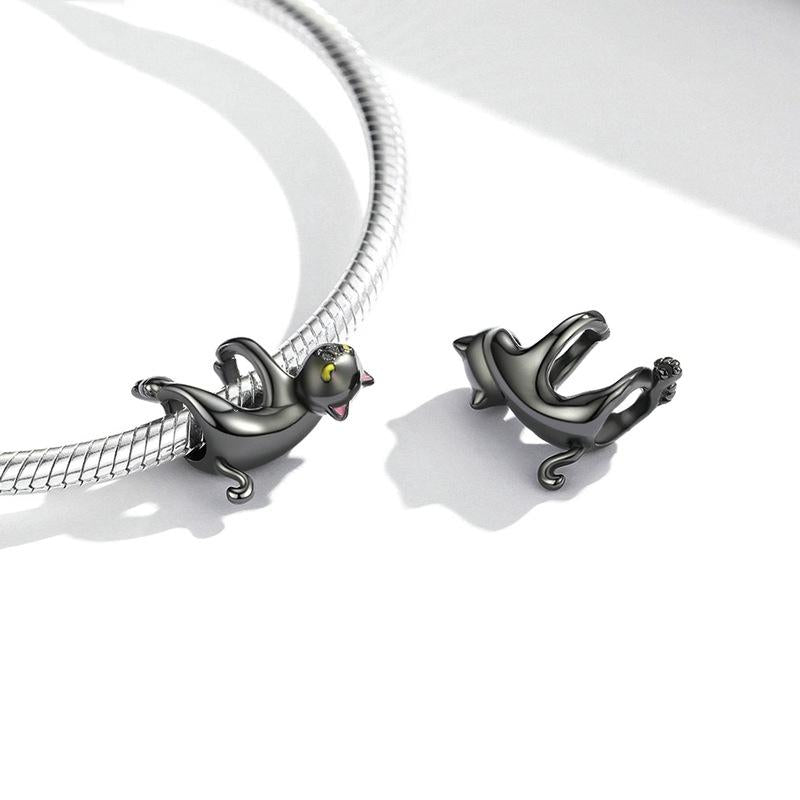 Black Electroplated Cat Bead Diy Kit