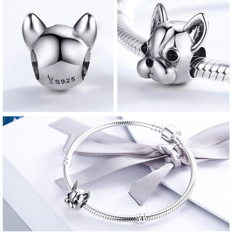 925 Sterling Silver Bulldog Bead Animal Series