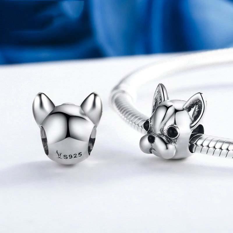 925 Sterling Silver Bulldog Bead Animal Series