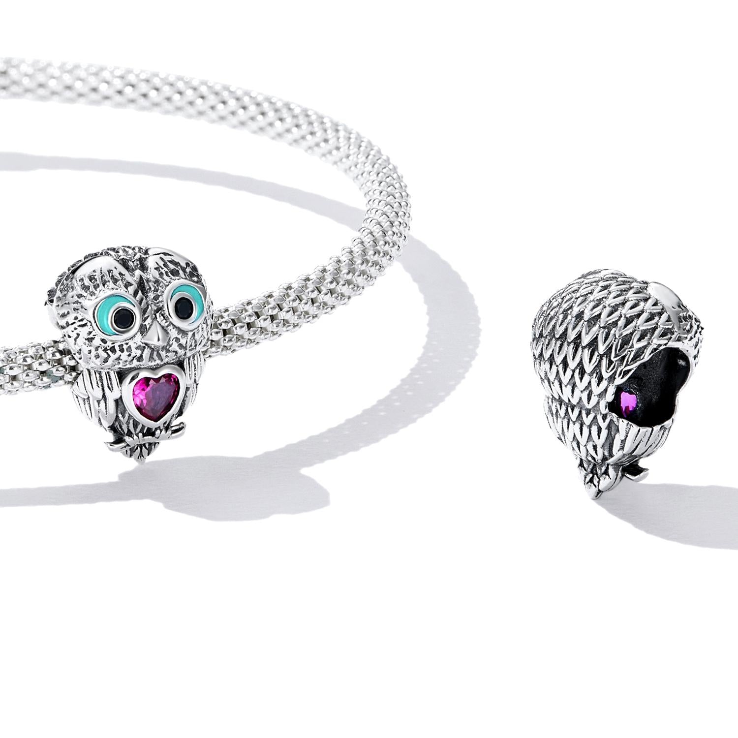 925 Sterling Silver Owl Beads For Diy Bracelets & Necklaces