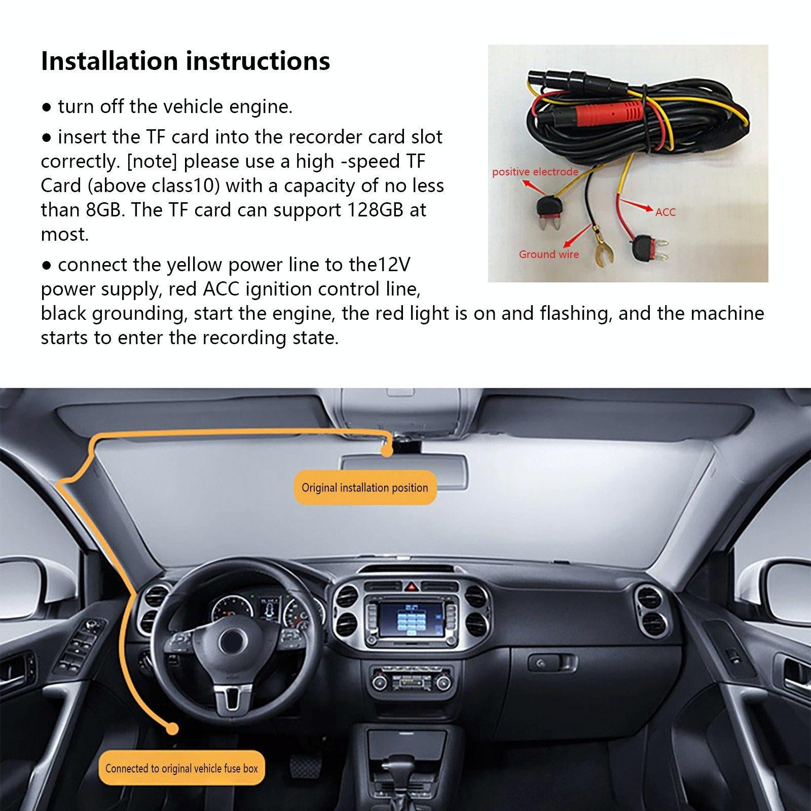 2k Dual Camera Wifi Car Dash Cam with Night Vision