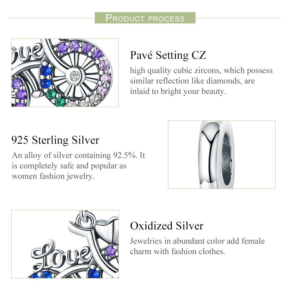 925 Sterling Silver Bicycle Pendant With Zircon Beads For Diy Bracelet Style - Pendant + Bare Chain
