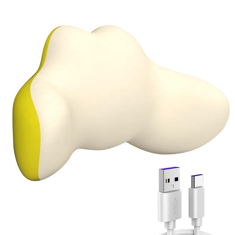 Multi-Function Lumbar Massager Hot Waist Massage Pillow Gray - Charging Model Yellow