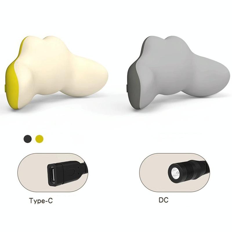 Multi-Function Lumbar Massager Hot Waist Massage Pillow Gray - Charging Model Yellow