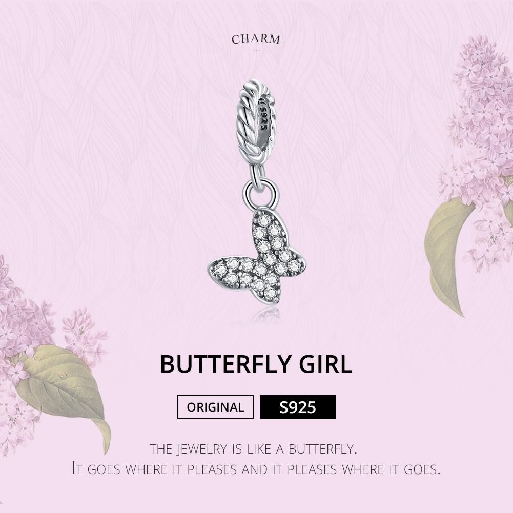 925 Sterling Silver Butterfly Pendant For Bracelet Or Necklace