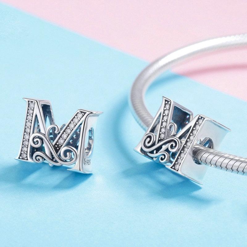 Diy Bracelet Beaded Accessories 26 Letters Zircon Beads Style - V