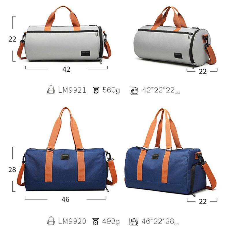 Blue Waterproof Gym Bag with Wet / Dry Separation - 9921 Gray