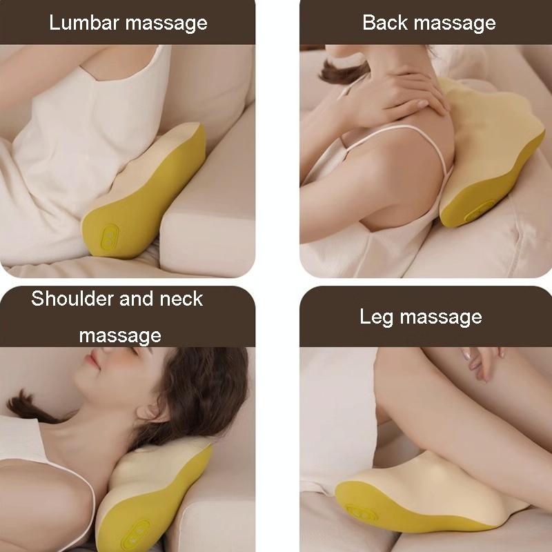 Multi-Function Lumbar Massager Hot Waist Massage Pillow Gray - Charging Model Gray