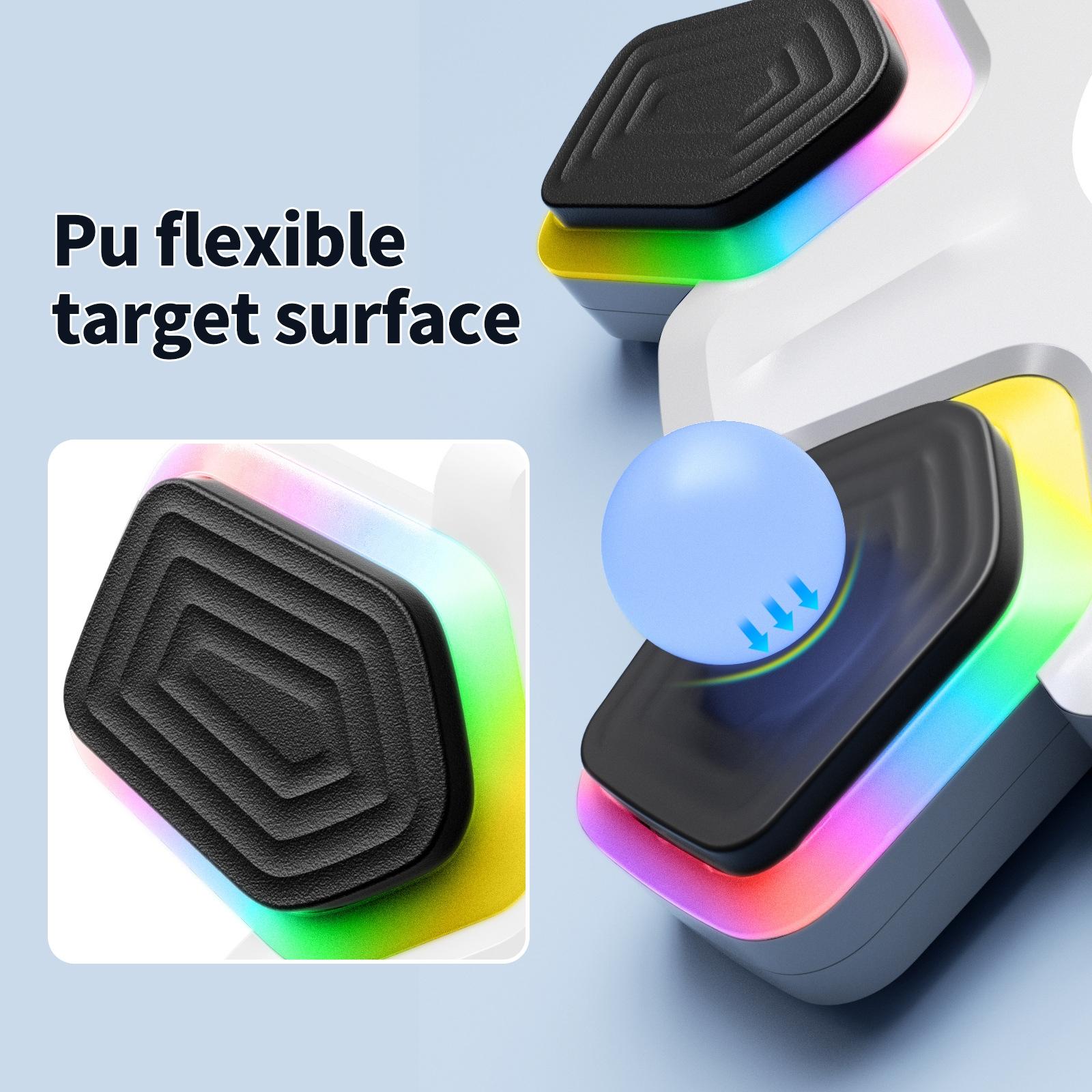 Bluetooth Music Boxing Machine - 4 Modes 9 Speeds Colourful Lights - With Adult Gloves White