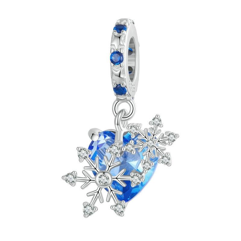 925 Sterling Silver Diy Winter Snowflake Bracelet Bead Set