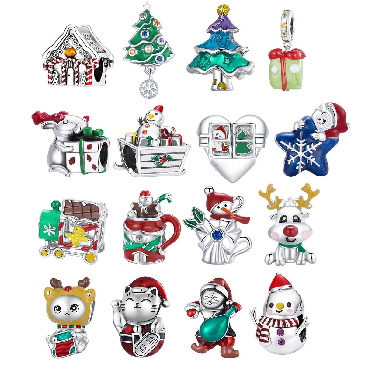 925 Sterling Silver Christmas Bead For Diy Accessories