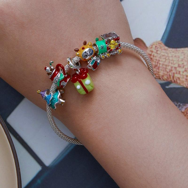 925 Sterling Silver Christmas Bead For Diy Accessories
