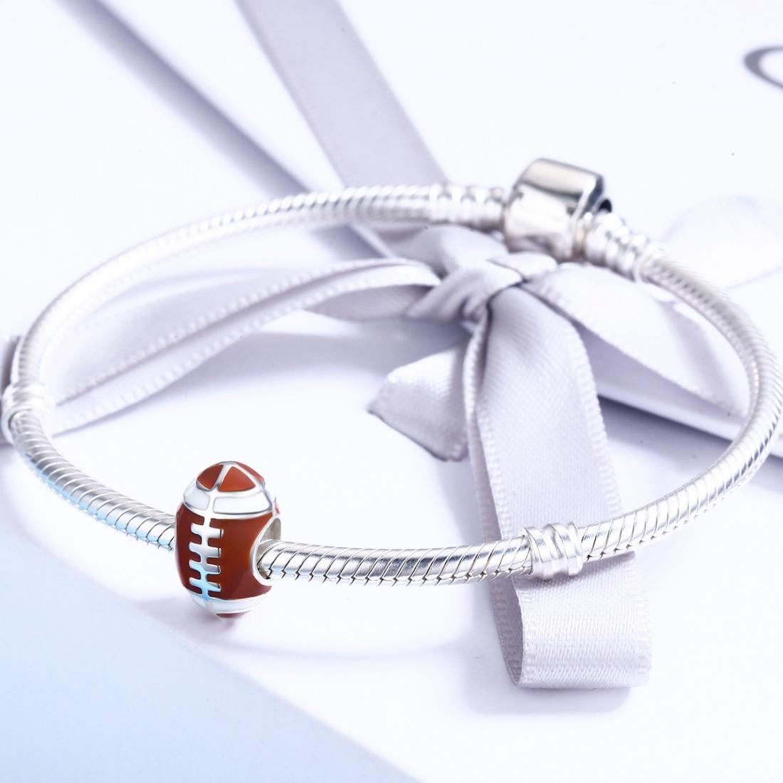 925 Sterling Silver Diy Rugby Ball Charms
