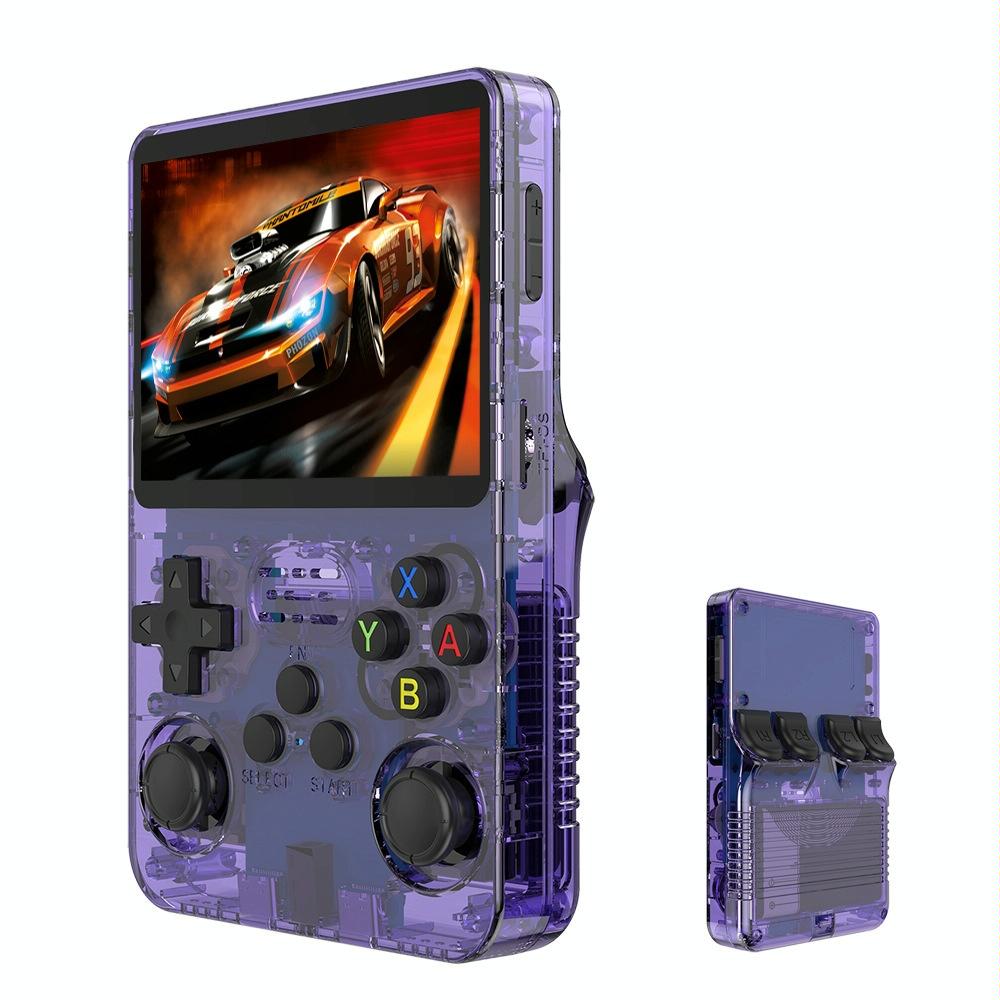 Retro Handheld Game Console With 3.5-Inch Ips Screen - Portable Video Player 128G In Gray Transparent - 128G Purple Transparent