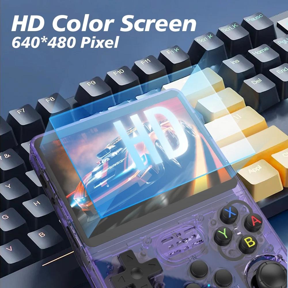 Retro Handheld Game Console With 3.5-Inch Ips Screen - Portable Video Player 128G In Gray Transparent - 128G Purple Transparent