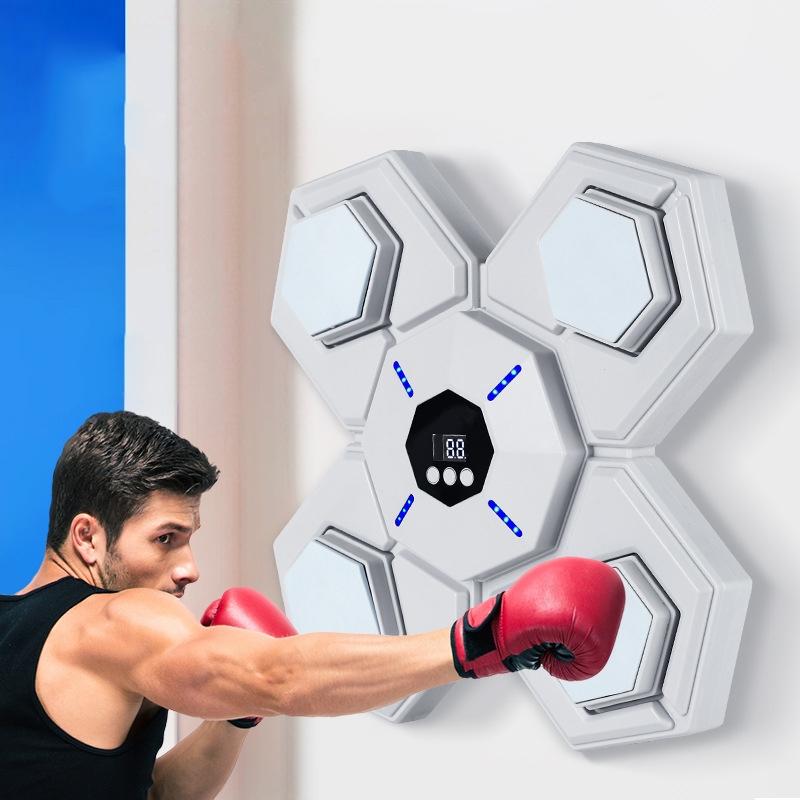 Rechargeable Bluetooth Boxing Machine With Adult & Child Gloves - Blue - With Adult & Child Gloves Pink Blue