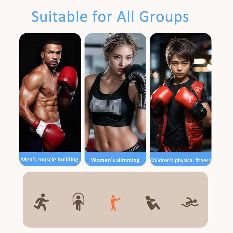Rechargeable Bluetooth Boxing Machine With Adult & Child Gloves - Blue - With Adult & Child Gloves Pink Blue