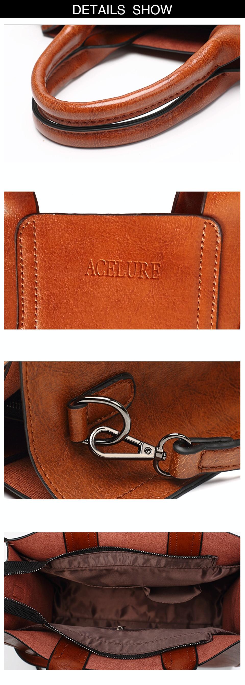 Large Leather Tote Bag for Women - Casual Shoulder Trunk Style