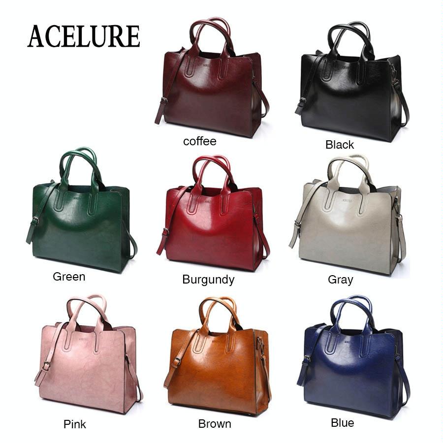 Large Leather Tote Bag for Women - Casual Shoulder Trunk Style