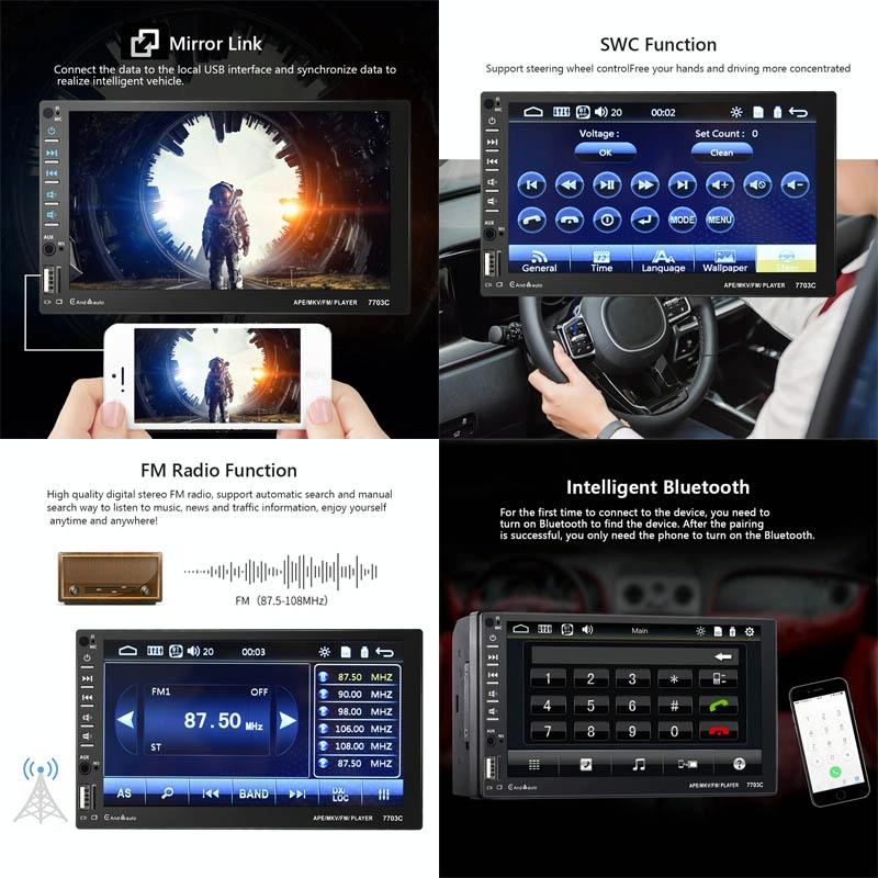 7 Inch Car Mp5 Player With Bluetooth & 12 Light Camera - Universal Fit
