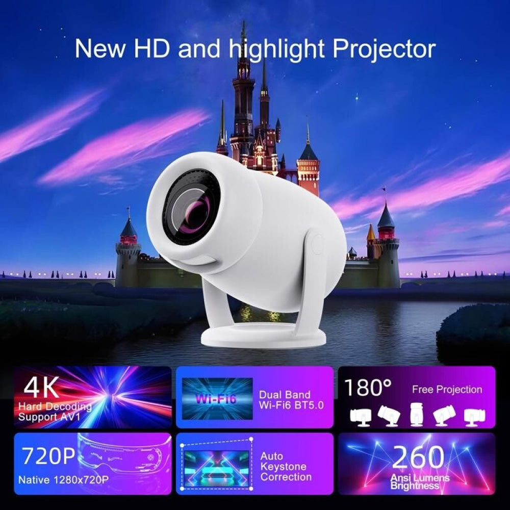 Intelligent Portable Projector With Android 12.0 For Family Use