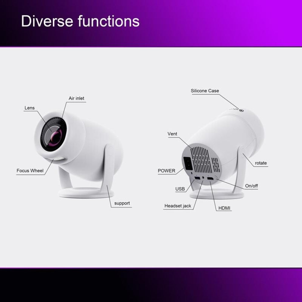 Intelligent Portable Projector With Android 12.0 For Family Use