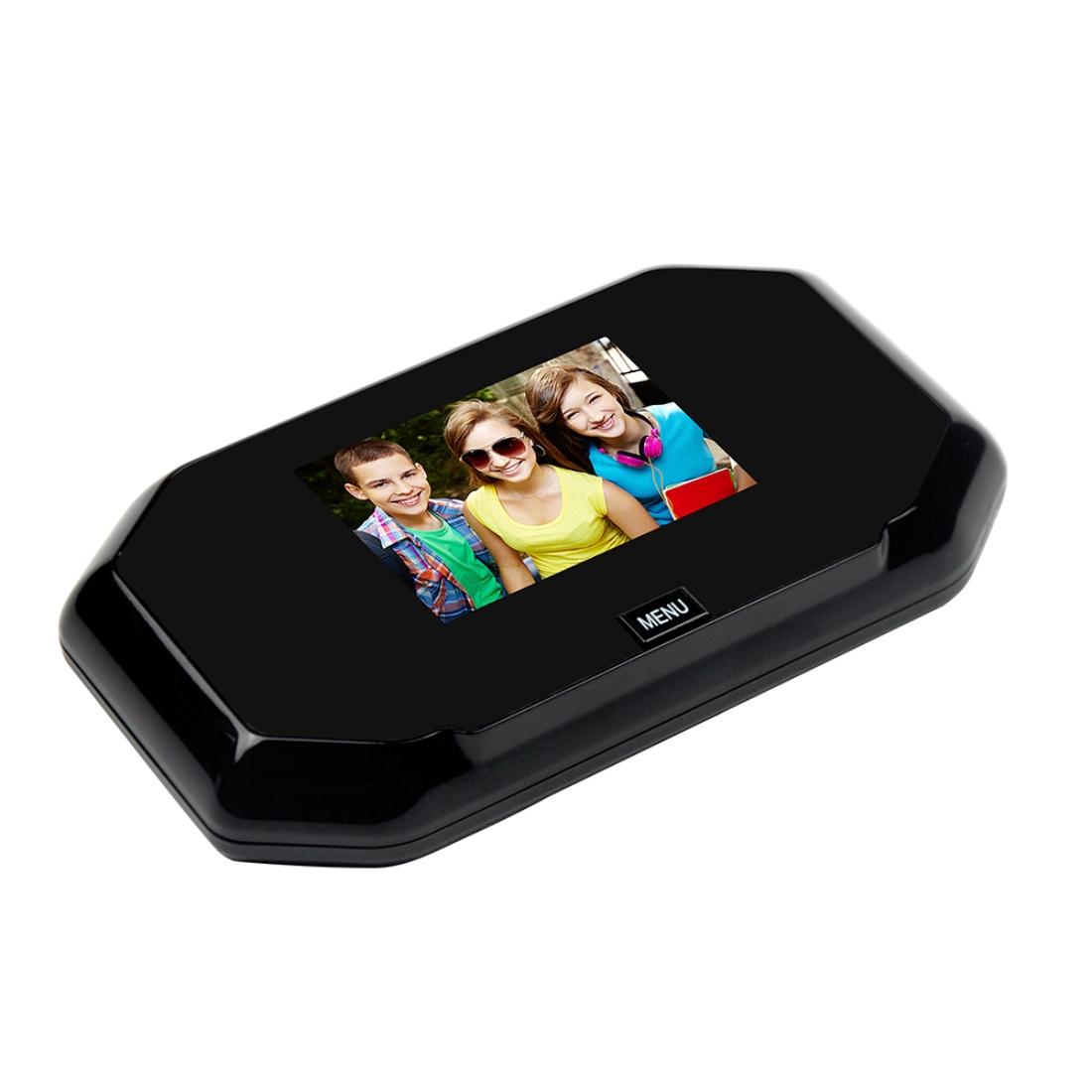 3 Screen 1.0Mp Security Camera With Door Peephole & Tf Card Support - Black