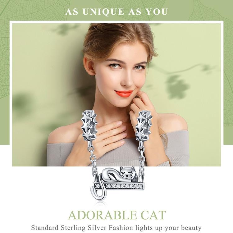 925 Sterling Silver Adorable Cat Pendant Necklace