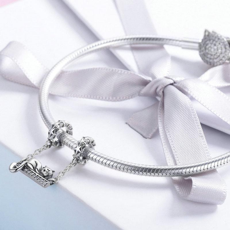 925 Sterling Silver Adorable Cat Pendant Necklace