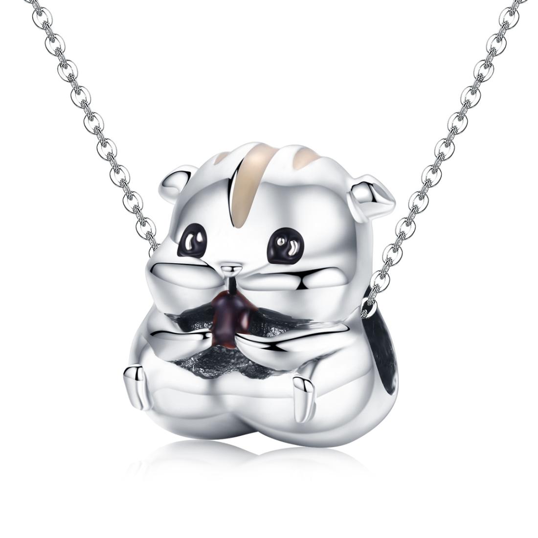 925 Sterling Silver Hamster Bead Bracelet & Necklace Set