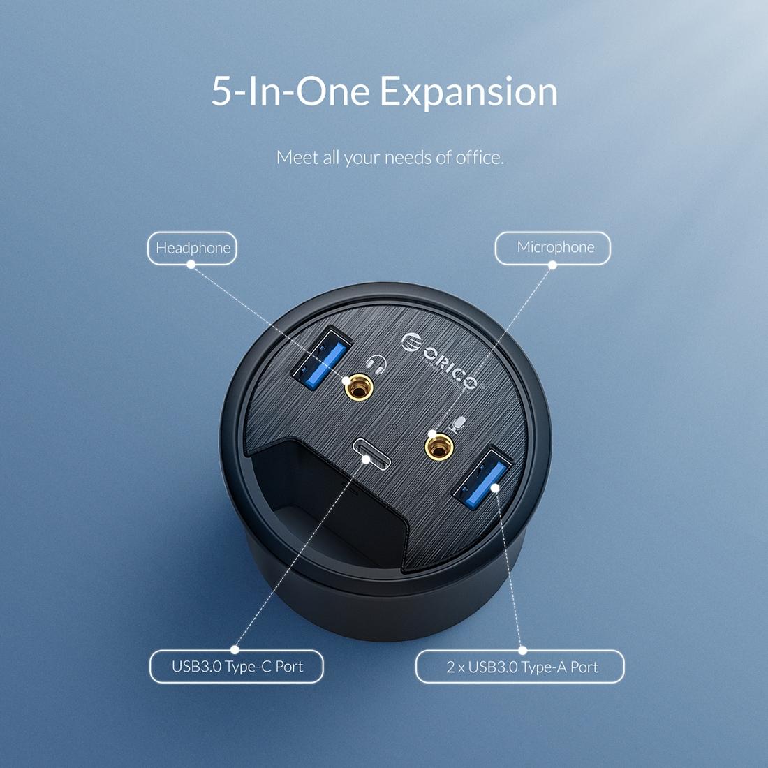 Multi-Function Desktop Power Grommet Hub