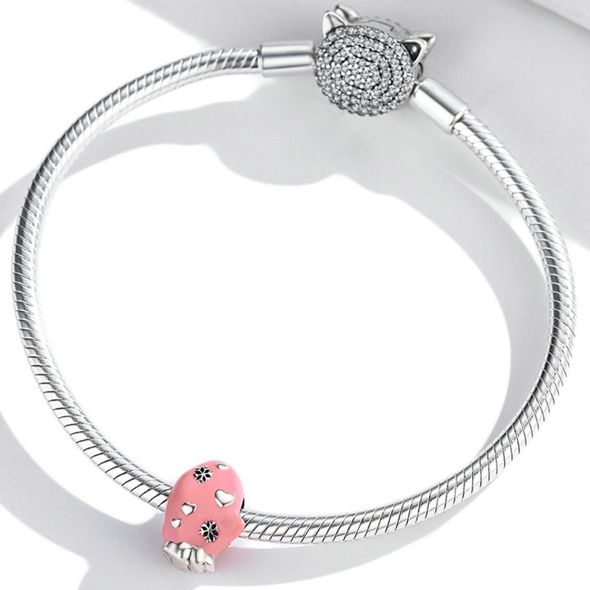 925 Sterling Silver Diy Pink Beaded Bracelet / Necklace Set