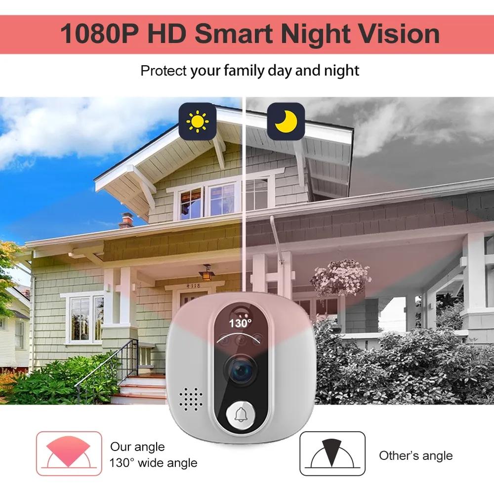 1080P Wifi Smart Doorbell With Motion Detection - 4.3 Inch Visual Display